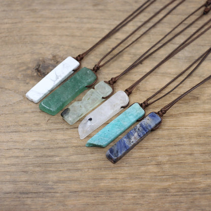 Healing Crystal Natural Stone Slice Pendants Necklace - Metatron Store
