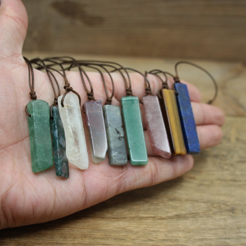 Healing Crystal Natural Stone Slice Pendants Necklace - Metatron Store