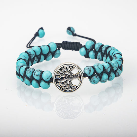 Original 6MM Double Row Natural Stone Tree Of Life Spiritual Energy Yoga Bracelet Handmade Beaded Meditation Bracelet - Metatron Store