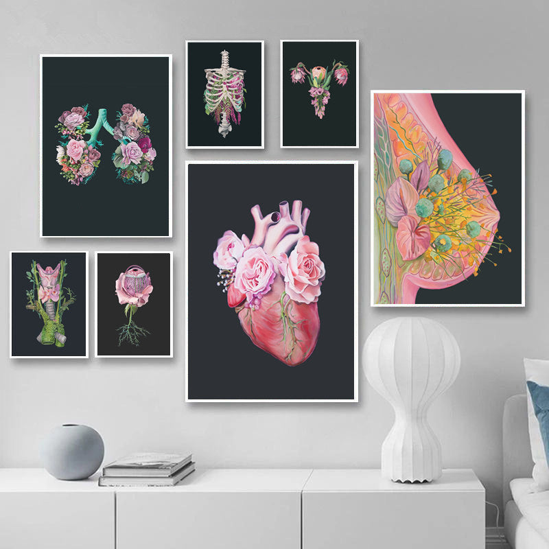 Anatomy Art Canvas Painting Human Organs Painting - Metatron Store
