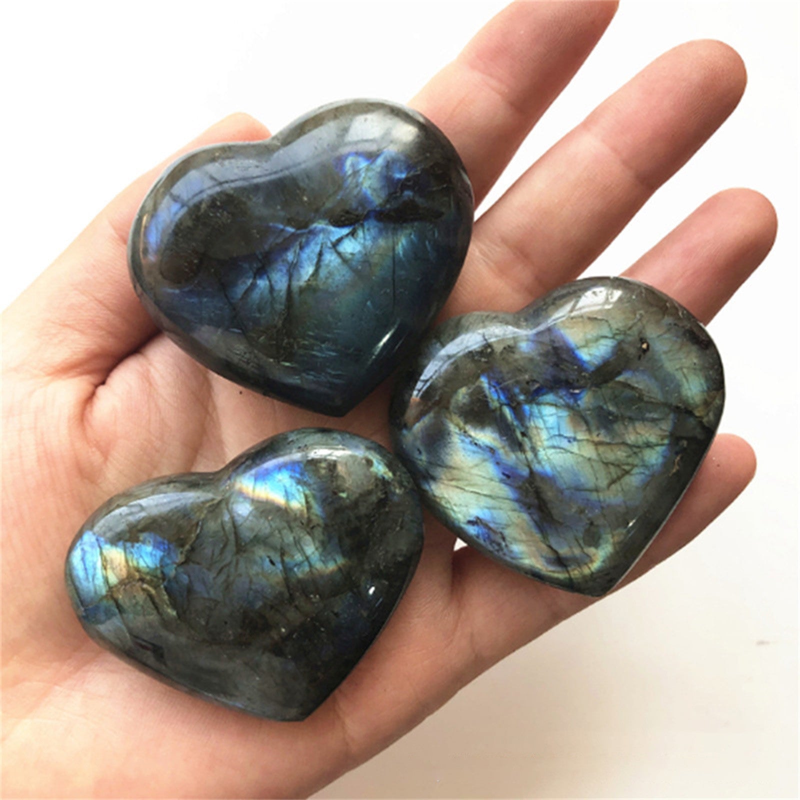 Crystal Labradorite Palm Stone Healing Quartz Gemstone - Metatron Store