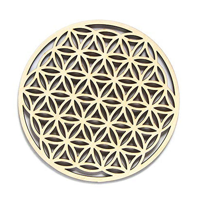 Wood Crystal Grid Altar Chakra Crystal Healing Sacred Geometry Metatron's Cube Witchcraft (A) - Metatron Store